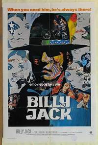 g032 BILLY JACK int'l one-sheet movie poster '71 great striking image!