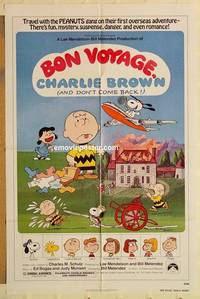 g036 BON VOYAGE CHARLIE BROWN one-sheet movie poster '80 Peanuts, Schulz