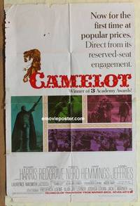 g044 CAMELOT one-sheet movie poster '68 Richard Harris, Vanessa Redgrave