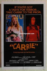g047 CARRIE one-sheet movie poster '76 Sissy Spacek, Stephen King