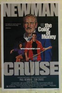 g056 COLOR OF MONEY one-sheet movie poster '86 Paul Newman, Tom Cruise