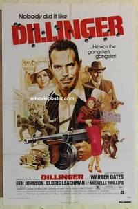 g077 DILLINGER one-sheet movie poster '73 Warren Oates, Michelle Phillips