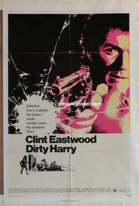 g080 DIRTY HARRY one-sheet movie poster '71 Clint Eastwood classic!