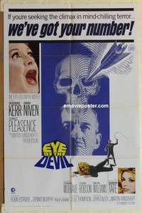 g114 EYE OF THE DEVIL one-sheet movie poster '67 Sharon Tate, horror!