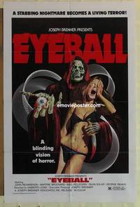 g115 EYEBALL one-sheet movie poster '74 Umberto Lenzi, wicked image!