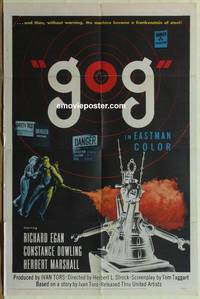 g155 GOG one-sheet movie poster '54 horror, Frankenstein of steel!