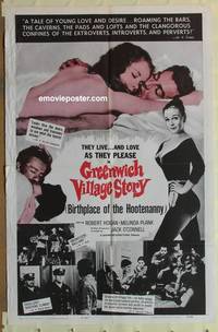 g159 GREENWICH VILLAGE STORY one-sheet movie poster '63 marijuana parties!