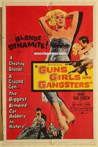 g161 GUNS, GIRLS & GANGSTERS one-sheet movie poster '59 Mamie Van Doren