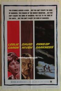 g160 GUNS OF DARKNESS one-sheet movie poster '62 Leslie Caron, Niven