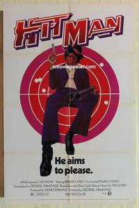 g176 HIT MAN one-sheet movie poster '73 classic black image!