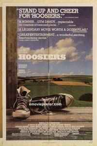 g180 HOOSIERS one-sheet movie poster '86 Gene Hackman, Barbara Hershey