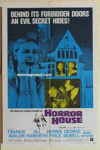 g182 HORROR HOUSE one-sheet movie poster '70 Frankie Avalon, scary AIP!