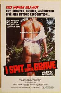 g193 I SPIT ON YOUR GRAVE one-sheet movie poster '78 an act of revenge!