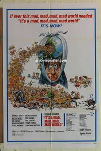 g198 IT'S A MAD, MAD, MAD, MAD WORLD one-sheet movie poster R70 Berle