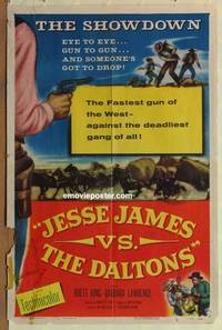g215 JESSE JAMES VS THE DALTONS one-sheet movie poster '53 William Castle