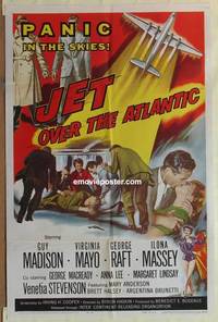 g218 JET OVER THE ATLANTIC one-sheet movie poster '59 Guy Madison, Mayo