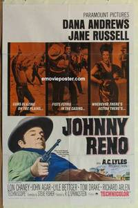 g224 JOHNNY RENO one-sheet movie poster '66 Dana Andrews, Jane Russell