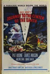 g230 JOURNEY TO THE CENTER OF THE EARTH one-sheet movie poster '59 Verne