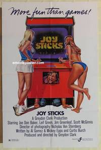 g234 JOY STICKS one-sheet movie poster '83 sexy girls in video arcade!