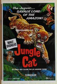 g239 JUNGLE CAT one-sheet movie poster '60 Walt Disney True-Life Adventure!