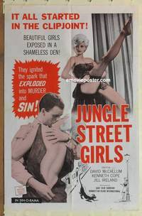 g243 JUNGLE STREET GIRLS one-sheet movie poster '61 sexy Jill Ireland!