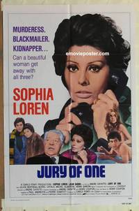 g244 JURY OF ONE one-sheet movie poster '75 Sophia Loren, Jean Gabin