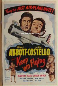 g252 KEEP 'EM FLYING one-sheet movie poster R53 Bud Abbott & Lou Costello!