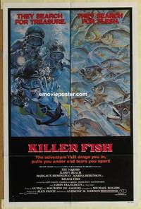 g267 KILLER FISH one-sheet movie poster '79 Lee Majors, piranha horror!