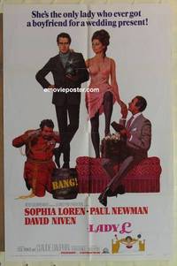 g297 LADY L one-sheet movie poster '66 Sophia Loren, Paul Newman, Niven