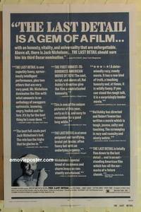 g306 LAST DETAIL style B one-sheet movie poster '73 Jack Nicholson, Quaid
