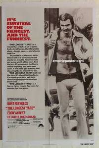 g374 LONGEST YARD one-sheet movie poster '74 Burt Reynolds, football