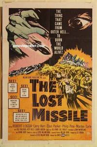 g378 LOST MISSILE one-sheet movie poster '58 sci-fi, from outer hell!