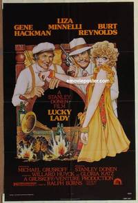 g400 LUCKY LADY one-sheet movie poster '75 Gene Hackman, Amsel art!