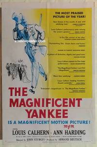 g419 MAGNIFICENT YANKEE one-sheet movie poster '51 Louis Calhern, Harding