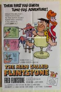 g425 MAN CALLED FLINTSTONE one-sheet movie poster '66 Hanna-Barbera!