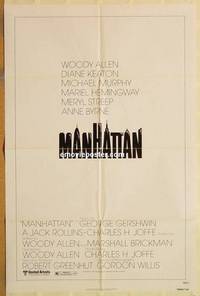 g435 MANHATTAN one-sheet movie poster '79 Woody Allen, Hemingway