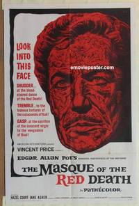 g449 MASQUE OF THE RED DEATH one-sheet movie poster '64 Vincent Price
