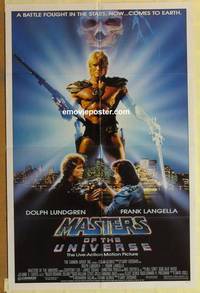 g452 MASTERS OF THE UNIVERSE 1sh '87 great image of Dolph Lundgren as He-Man!