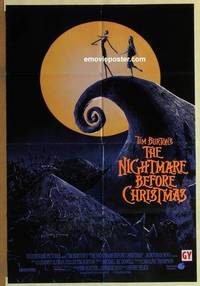 g578 NIGHTMARE BEFORE CHRISTMAS int'l one-sheet movie poster '93 Tim Burton