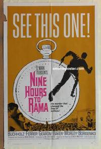 g582 NINE HOURS TO RAMA one-sheet movie poster '63 Horst Buchholz