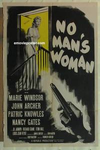 g585 NO MAN'S WOMAN signed one-sheet movie poster '55 sexy Marie Windsor!