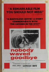 g586 NOBODY WAVED GOODBYE/LONELY BOY one-sheet movie poster '64 Kastner