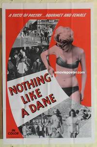 g589 NOTHING LIKE A DANE one-sheet movie poster '70s sexy Danish pastry!