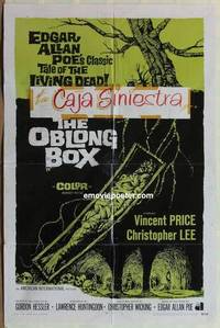 g593 OBLONG BOX one-sheet movie poster '69 Vincent Price, Christopher Lee
