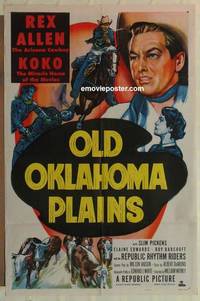 g603 OLD OKLAHOMA PLAINS one-sheet movie poster '52 Rex Allen western!