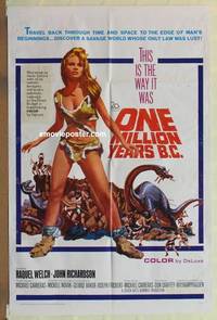 g619 ONE MILLION YEARS BC one-sheet movie poster '66 sexy Raquel Welch!