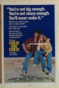 g620 ONE ON ONE one-sheet movie poster '77 Robby Benson, basketball!