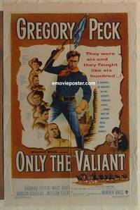 g624 ONLY THE VALIANT one-sheet movie poster '51 Gregory Peck, Payton