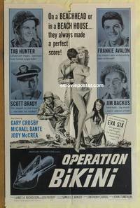 g626 OPERATION BIKINI one-sheet movie poster '63 Tab Hunter, Avalon