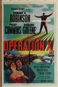g632 OPERATION X one-sheet movie poster '50 Edward G. Robinson, Cummins